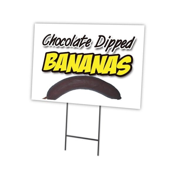 Chocolate Dipped Bana Yard & Stake outdoor plastic coroplast window, C-2436 Chocolate Dipped Bana